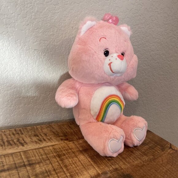 Care Bears Pink Cheer Bear Rainbow Plush Stuffed 13" 2018. - Picture 5 of 9